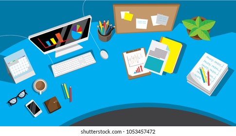 Messy Cluttered Office Desk