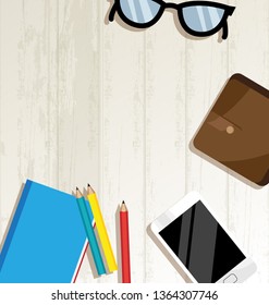 Messy cluttered office desk