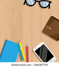 Messy cluttered office desk