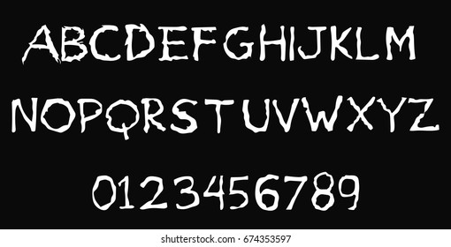 Messy font - vector