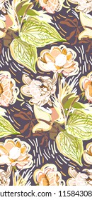 messy garden flower paint pattern vector
