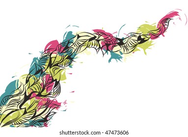 Messy Hand Drawn Painted Doodle Background