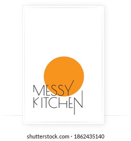 Gesunde Küche, Vektorgrafik. Skandinavisches minimalistisches Plakatdesign im Rahmen. Modernes Kunstdesign, Kunstwerke. Aufnahme-Design, Schrift. Inneneinrichtung, Wandkunst