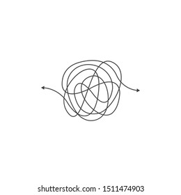Messy line, complicated, abstract. Vector logo icon template
