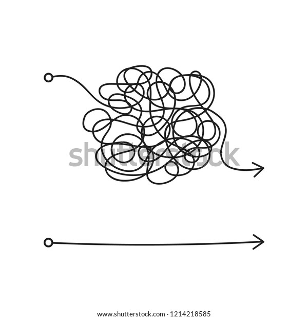 messy line like hard and easy way. flat linear trend\
modern art graphic random quiz design ball element isolated on\
white. concept of true and false path or straight and winding road\
or mind idea