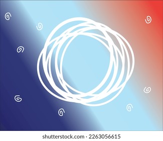 a messy mind wallpaper in a round shape which is united into an illustration of a messy mind with a blue and red background symbolizing fire and water