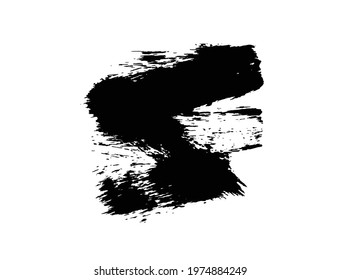 Messy Paint Brush Stroke Isolated on White background