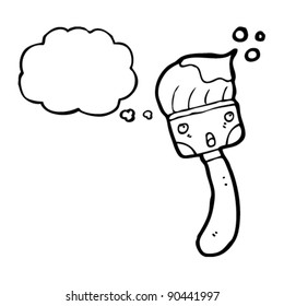 messy paintbrush cartoon character