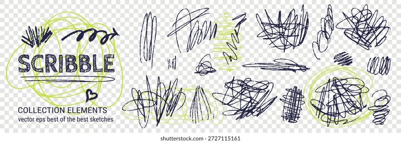 Arranhão de caneta bagunçado com rabiscos de lápis e círculos de carvão editáveis. Gráficos de mídia social com autênticas sobreposições de textura rascunho de caneta bagunçada.