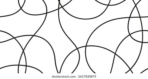 Líneas de garabato desordenadas garabatean el patrón sin fisuras. Diseño para la tela, materia textil, cubierta, fondo abstracto.