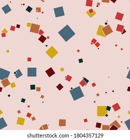 Messy seamless abstract background with squares. Infinity geometric pattern. Vector illustration.   