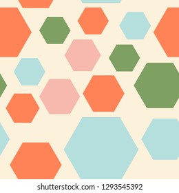 Messy seamless hexagon abstract background. Infinity geometric pattern. Vector illustration.  