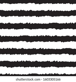 Messy Stripes, black and white lines, wiggly, seamless vector repeat surface pattern design