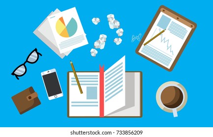 Messy table illustration