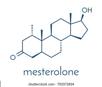 Mesterolone androgen molecule. Skeletal formula.