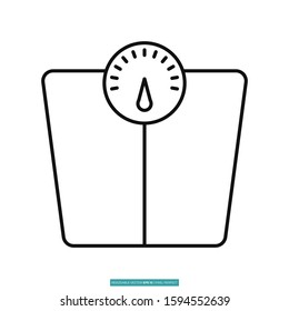 mesure, weight scales icon vector illustration logo template for many purpose. Isolated on white background.