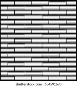 Met alic Brick wall with chrome element vector background.