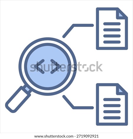Meta Analysis Blue Icon Vector Illustration