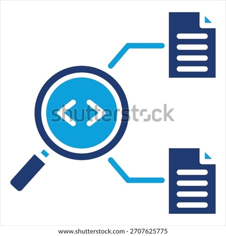 Meta Analysis Flat Blue Icon Vector Illustration