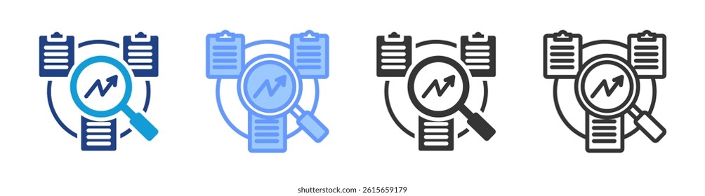 Meta Analysis icon set multiple style collection