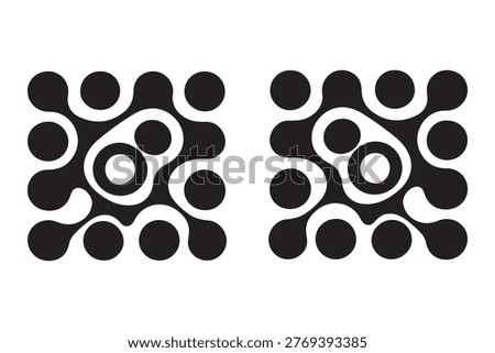 Meta ball abstract dots set. Liquid connected blobs vector illustration