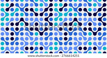 Meta Balls Connected Dot Background. Liquid Connected Circle Dots Seamless Pattern.