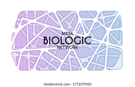 Meta Biologic Network. Colorful abstract technology cutted wireframe background, circuit board, vector holed paper backdrop