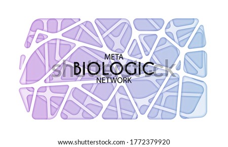 Meta Biologic Network. Colorful abstract technology cutted wireframe background, circuit board, vector holed paper backdrop