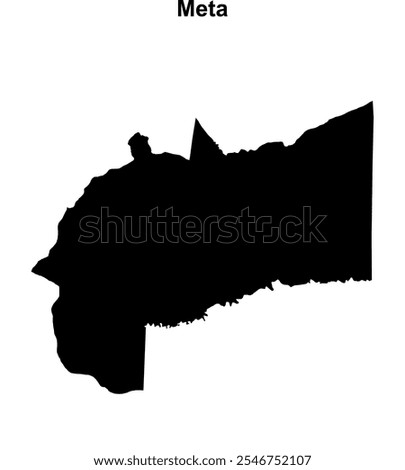 Meta department blank outline map