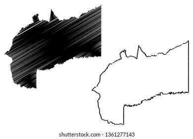 Meta Department (Colombia, Republic of Colombia, Departments of Colombia) map vector illustration, scribble sketch Department of Meta map