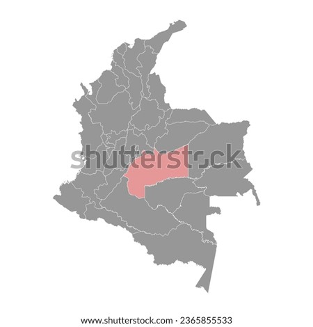 Meta department map, administrative division of Colombia.