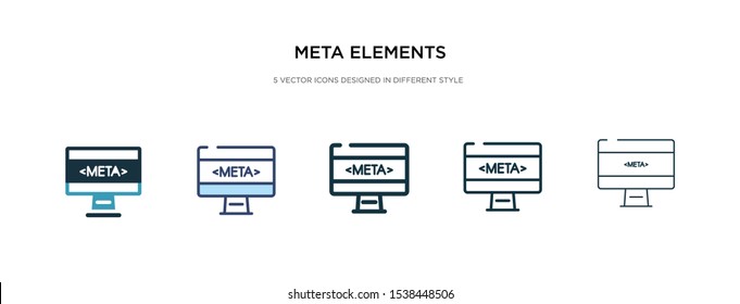 meta elements icon in different style vector illustration. two colored and black meta elements vector icons designed in filled, outline, line and stroke style can be used for web, mobile, ui