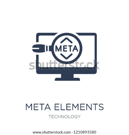 Meta Elements icon. Trendy flat vector Meta Elements icon on white background from Technology collection, vector illustration can be use for web and mobile, eps10