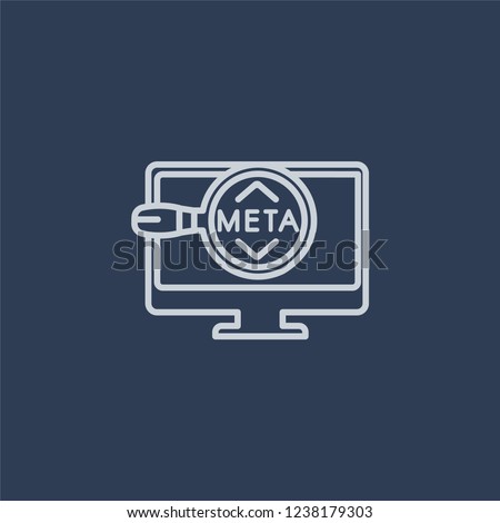 Meta Elements icon. Trendy flat vector line Meta Elements icon on dark blue background from Technology collection. 