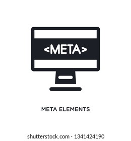 meta elements isolated icon. simple element illustration from technology concept icons. meta elements editable logo sign symbol design on white background. can be use for web and mobile