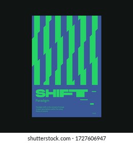 Meta modern aesthetics of Swiss design poster layout. Brutalist art inspired vector graphic template made with bold typography and abstract geometric shapes, great for poster art, album cover prints.