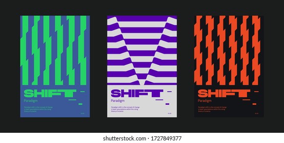 Meta Modern Aesthetics Of Swiss Design Poster Layout. Brutalist Art Inspired Vector Graphic Template Made With Bold Typography And Abstract Geometric Shapes, Great For Poster Art, Album Cover Prints.