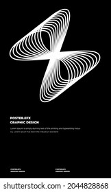 Meta modern aesthetics of Swiss design poster layout. Brutalist art inspired vector graphic template made with bold typography and abstract geometric shapes, great for poster art, album cover prints.