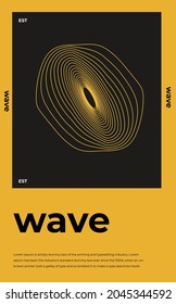 Meta modern aesthetics of Swiss design poster layout. Brutalist art inspired vector graphic template made with bold typography and abstract geometric shapes, great for poster art, album cover prints.
