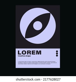 Meta modern aesthetics of Swiss design poster layout. Graphic template made with bold typography and abstract geometric shapes, great for poster art, album cover prints.