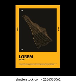 Meta modern aesthetics of Swiss design poster layout. Brutalist art inspired vector graphic template made with bold typography and abstract geometric shapes, great for poster art, album cover prints.