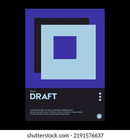 Meta modern aesthetics of Swiss design poster layout. Graphic template made with bold typography and abstract geometric shapes, great for poster art, album cover prints.