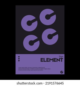 Meta modern aesthetics of Swiss design poster layout. Graphic template made with bold typography and abstract geometric shapes, great for poster art, album cover prints.