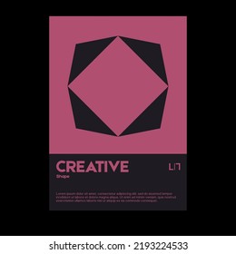 Meta modern aesthetics of Swiss design poster layout. Graphic template made with bold typography and abstract geometric shapes, great for poster art, album cover prints.