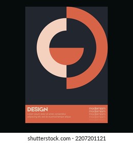 Meta modern aesthetics of Swiss design poster layout. Graphic template made with bold typography and abstract geometric shapes, great for poster art, album cover prints.