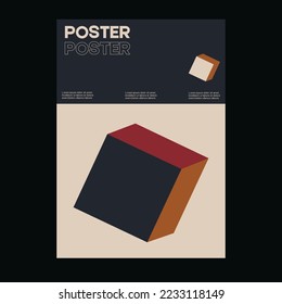 Meta modern aesthetics of Swiss design poster layout. Graphic template made with bold typography and abstract geometric shapes, great for poster art, album cover prints.