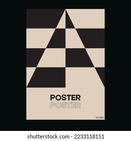 Meta modern aesthetics of Swiss design poster layout. Graphic template made with bold typography and abstract geometric shapes, great for poster art, album cover prints.