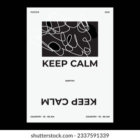 Meta modern aesthetics of Swiss design poster layout. Brutalist art inspired vector graphic template made with bold typography and abstract geometric shapes, great for poster art, album cover prints.