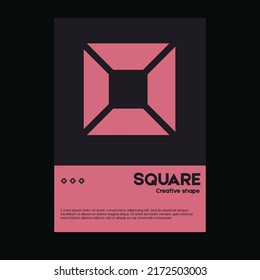 Meta modern cover. Swiss design pattern. Futuristic geometric composition.Graphic template made with bold typography and abstract geometric shapes. Great for poster art, album cover prints.
