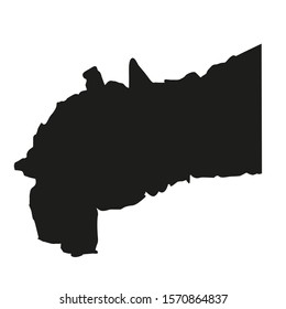Meta region map in country of Colombia